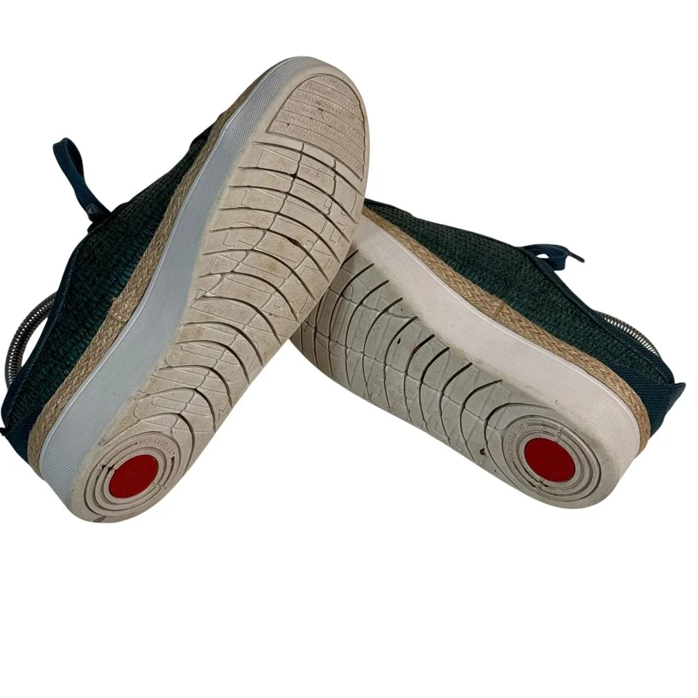 FitFlop Rally Woven Espadrille Sneakers Teal Blue BK9-641 Womens 7